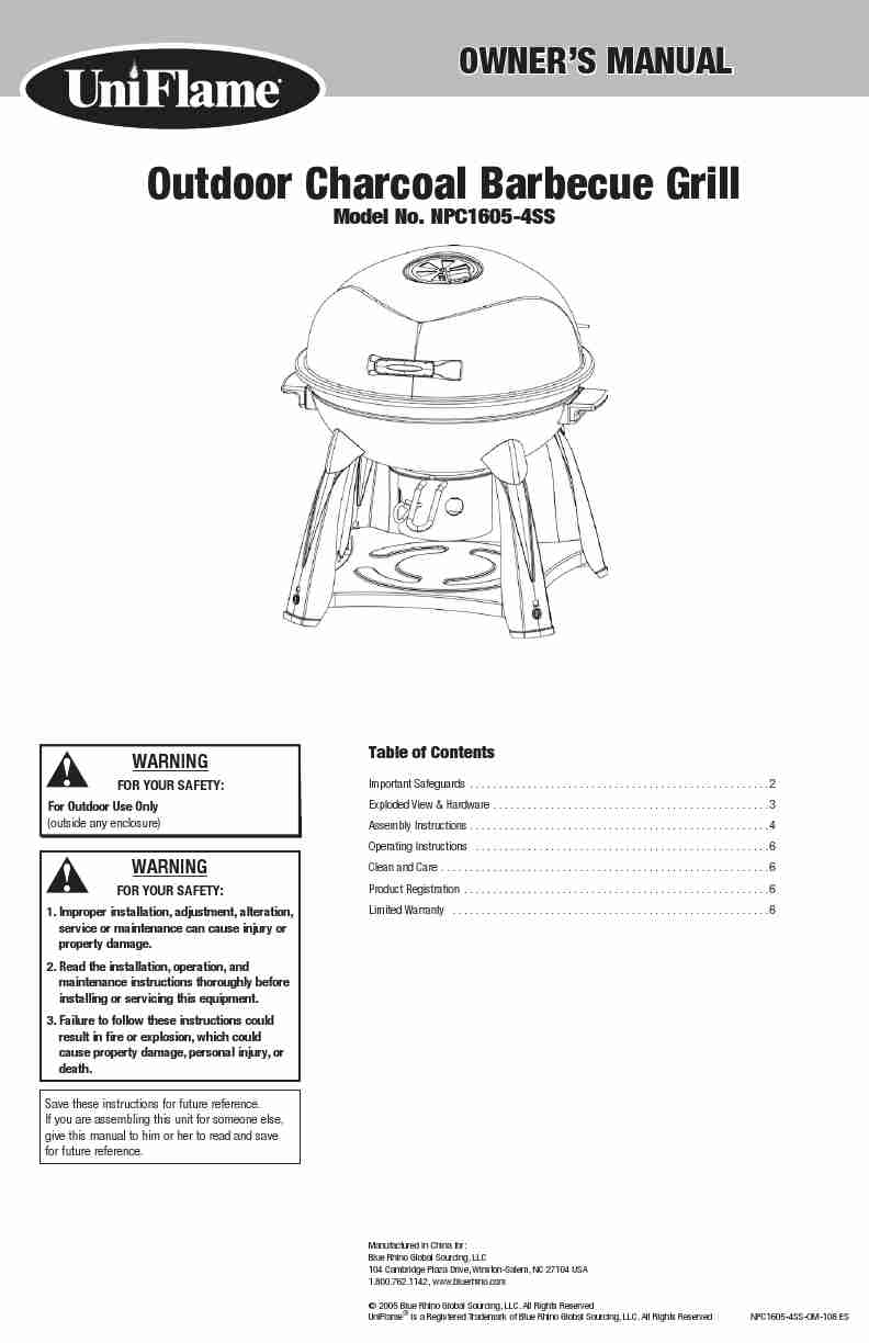 Blue Rhino Charcoal Grill NPC1605-4SS-page_pdf